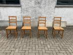 4 houten stoelen, Huis en Inrichting, Stoelen, Ophalen, Gebruikt, Bruin, Hout