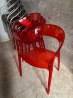Nieuwe rode Doorzichtige stoelen 4 Stuks !, Huis en Inrichting, Ophalen, Zo goed als nieuw