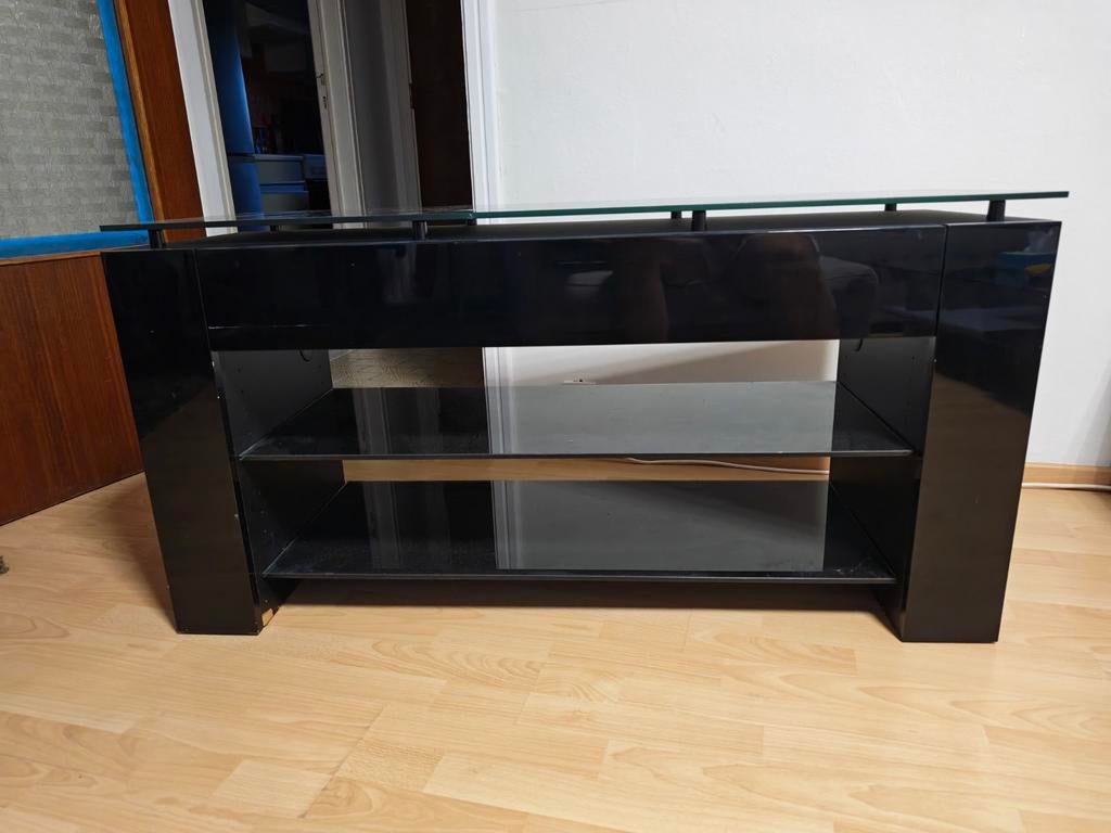 Modern tv-meubel van hout en glas Gratis, Huis en Inrichting, Kasten |Televisiemeubels, Ophalen