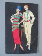 1924 Art Deco mode outfits kleding koppel, Ophalen of Verzenden, 1920 tot 1940, Gelopen, Klederdracht
