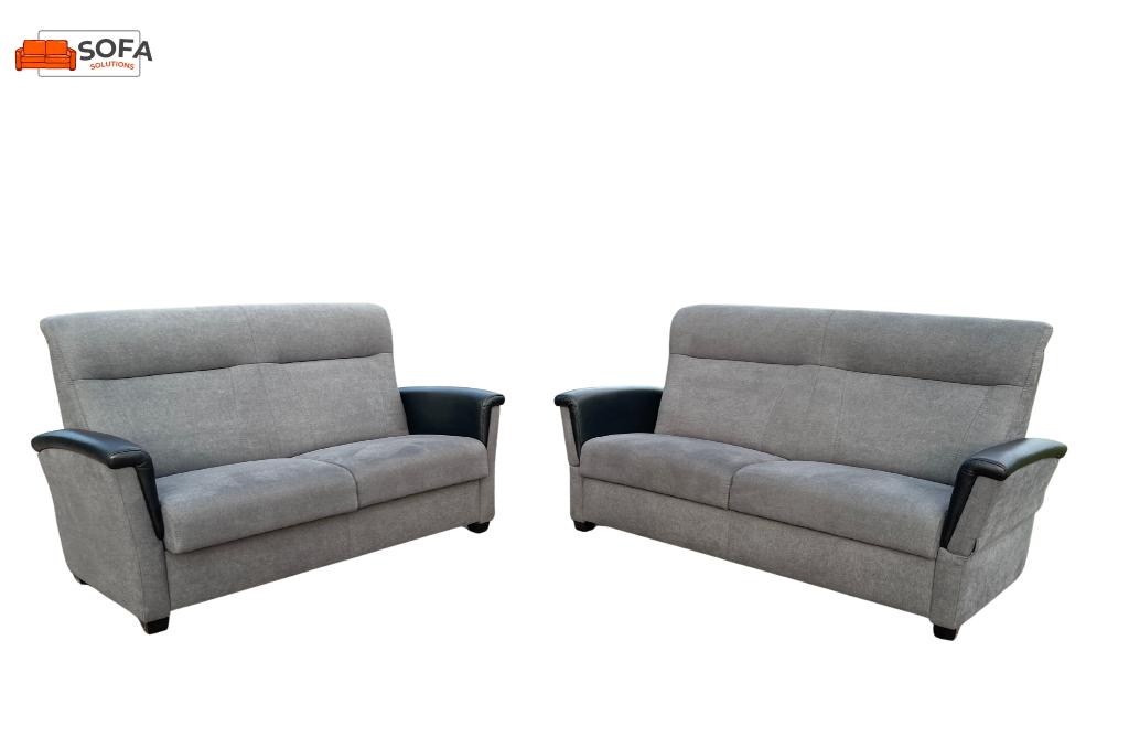 3 + 2.5 Zits Antraciet Verstelbare Zetel -Gratis Levering BE, 150 tot 200 cm, Tweepersoons, Ophalen of Verzenden, Zo goed als nieuw