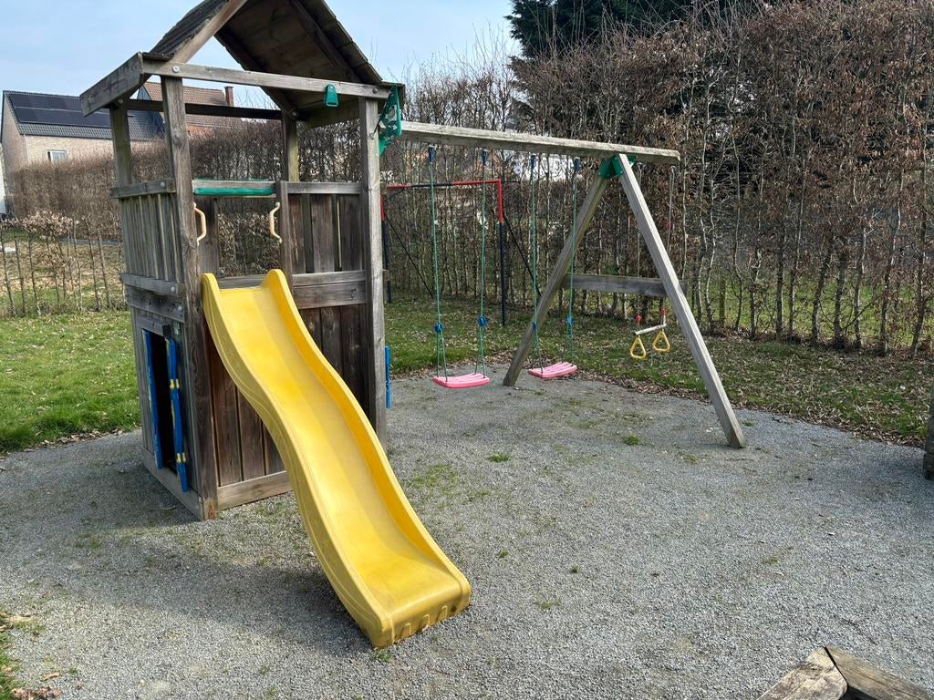Module JungleGym cabane toboggan triple balançoire, Enfants & Bébés, Jouets | Extérieur | Aires de jeux, Enlèvement, Comme neuf