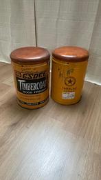 2 x tonnen poefjes, Huis en Inrichting, Ophalen, Minder dan 50 cm, Rond, Zo goed als nieuw