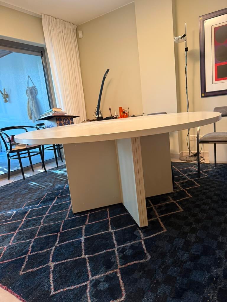 Ronde eet/vergadertafel ø 160 cm, merk Tecno, Ophalen, Kunststof, Gebruikt, 100 tot 150 cm