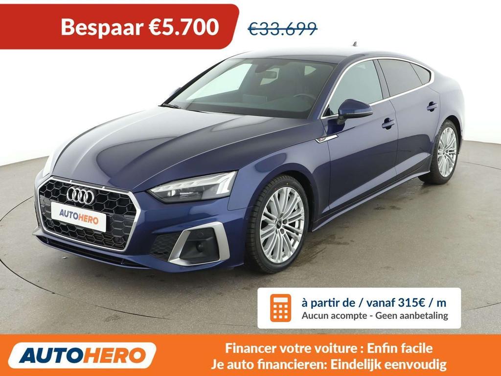 Audi A5 35 TFSI S line (bj 2021, automaat), Gebruikt, 1984 cc, Blauw, 150 pk