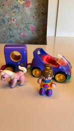 Tolo auto met popje + aanhangwagen met paard, Ophalen, Gebruikt