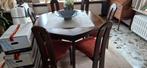 Table à manger en bois massif avec 6 chaises - ensemble comp, Jardin & Terrasse, Enlèvement, Bois, Table à dinner