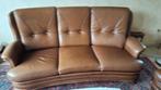 Lederen salon 3 zit + 2x1 zit+poef      gratis ophalen, Enlèvement, Utilisé, Bois