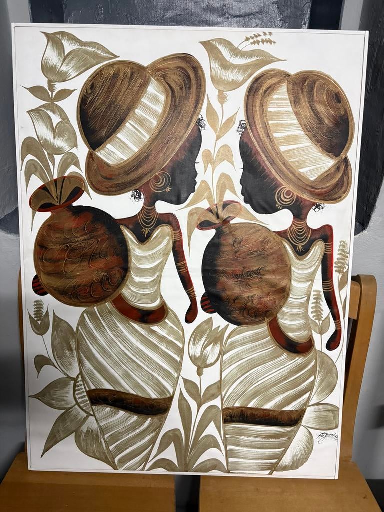 Schilderij op doek + versteviging kader 73 x 100, Enlèvement