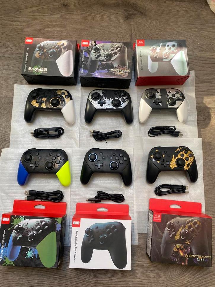 Nintendo Switch Pro NFC Amiibo-controller, vibratie, draad, Games en Spelcomputers, Spelcomputers | Nintendo Switch, Zo goed als nieuw