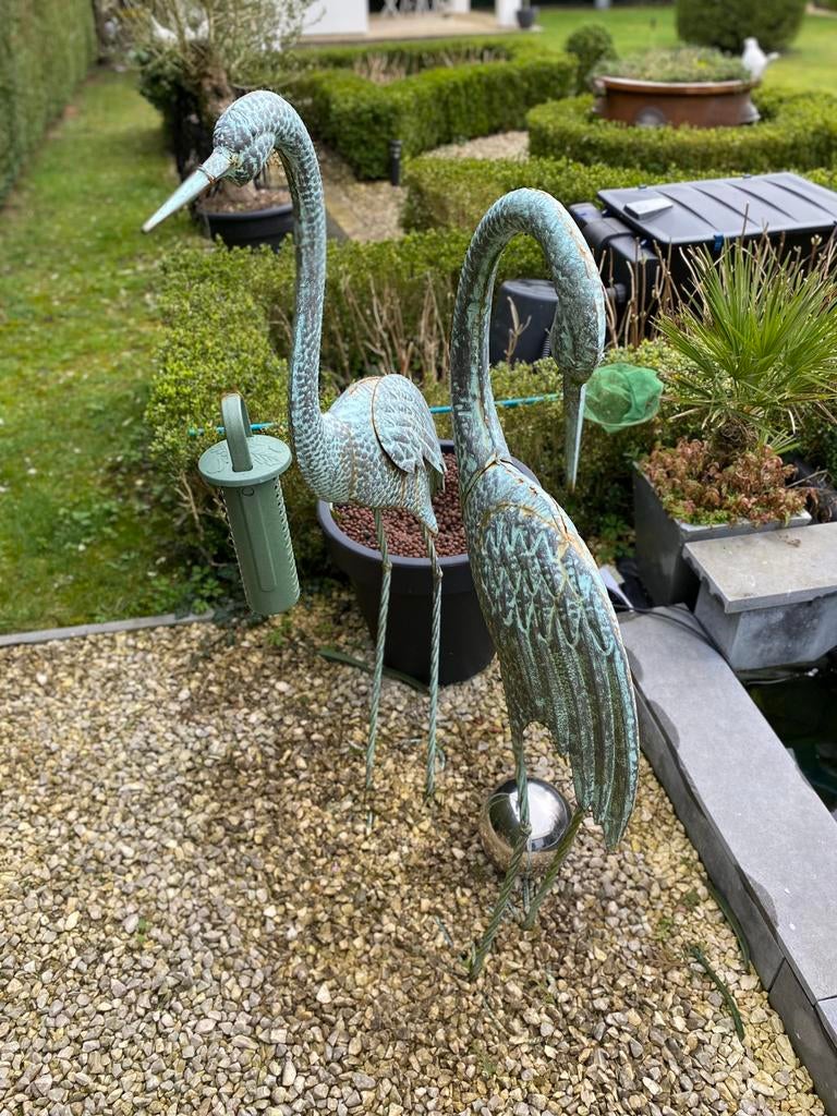 Koppel metaal reigers, Tuin en Terras, Vijvers, Ophalen, Zo goed als nieuw
