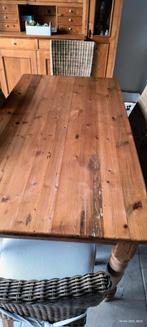 Oude stevige tafel met 6 stoelen, Huis en Inrichting, Tafels | Eettafels, Ophalen