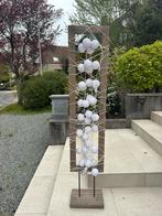 Très originale lampe a boules en feutrines sur pied en bois, Enlèvement, Comme neuf, Bois