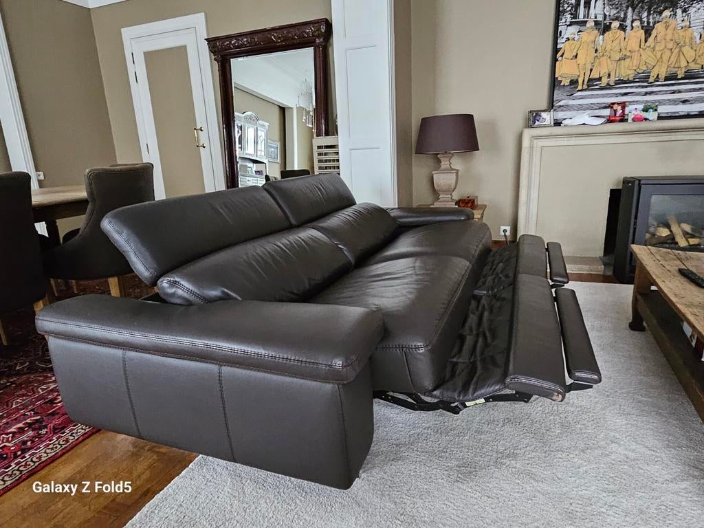 Sofa en cuir avec 2 relax électriques., Enlèvement, Cuir