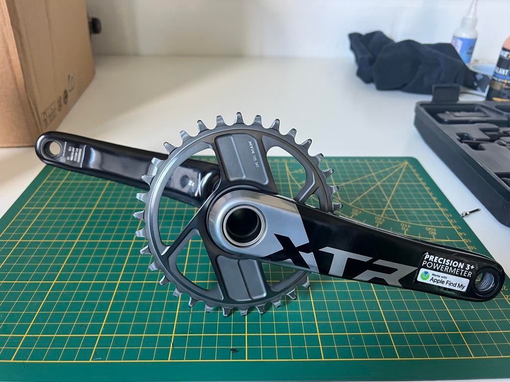 Xtr crankset (4iii powermeter) + voorblad, Fietsen en Brommers, Fietsonderdelen, Nieuw, Crankstel of Pedalen, Aluminium, Mountainbike