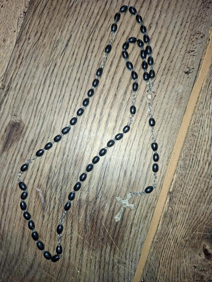 oude zwarte houten paternoster, begin 1900, Antiquités & Art, Antiquités | Objets religieux, Enlèvement ou Envoi