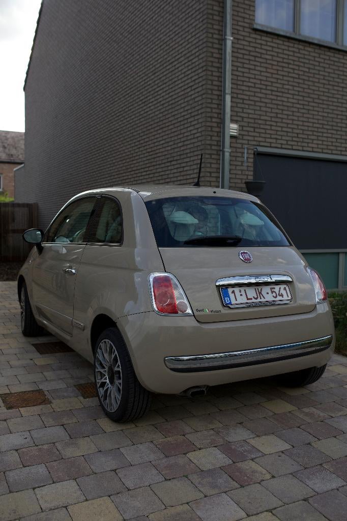Fiat 500 1,2 69PK LOUNGE beige 63k kmstand, Auto's, Fiat, Voorwielaandrijving, 4 zetels, Stof, 4 cilinders