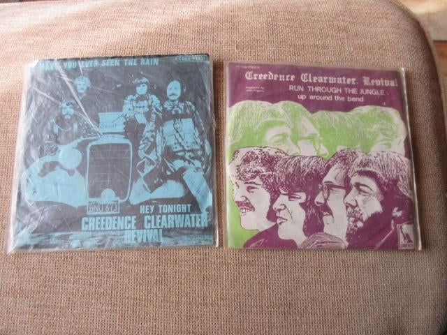 Set  2x Vynils 45t Creedence Clearwater Revival 1970', Ophalen of Verzenden, Gebruikt, R&B en Soul, Single