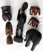 6x art africain Afrika kunst beeld Congo Zaire en bois hout, Bois, Enlèvement ou Envoi, Fait main, Statue
