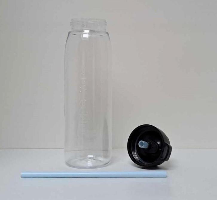 Tupperware™ Fles 750 ml « Eco Rietjes », Huis en Inrichting, Keuken | Tupperware, Nieuw, Bak of Kom, Blauw, Verzenden