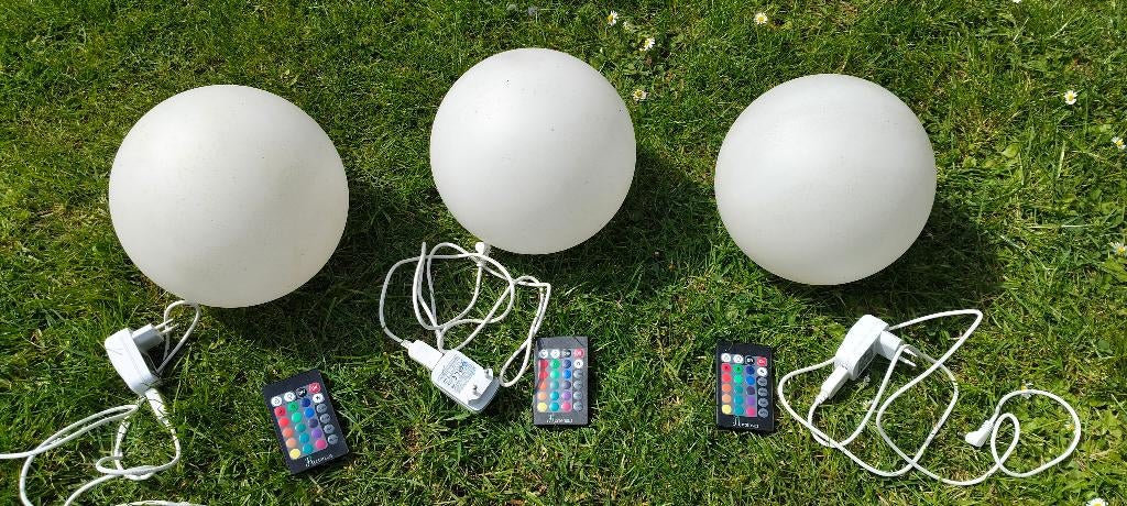 Lot de 3 sphères lumineuses d'extérieur HORTENSUS, Jardin & Terrasse, Enlèvement