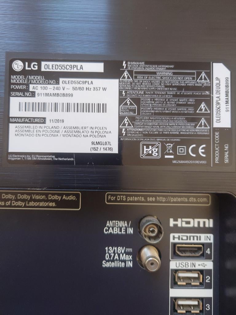 Ik verkoop alle onderdelen van een LG OLED C9 tv,., Ophalen of Verzenden, Gebruikt, OLED, LG