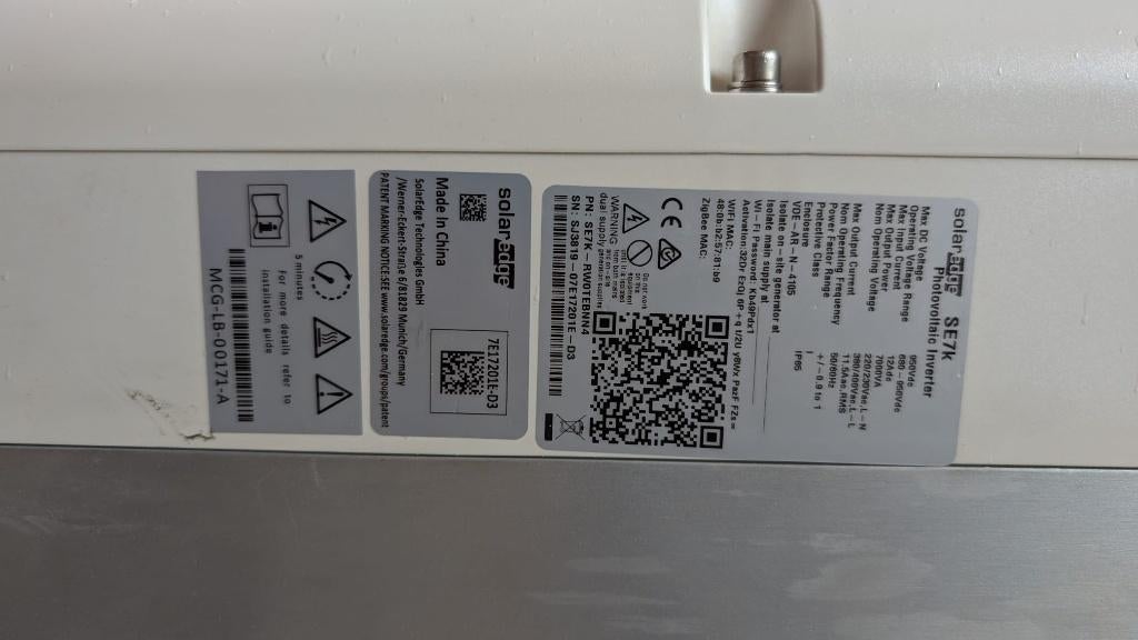 SolarEdge SE7K omvormer (3-fase, 7kW), Elektronische apparatuur, Ophalen, Zo goed als nieuw