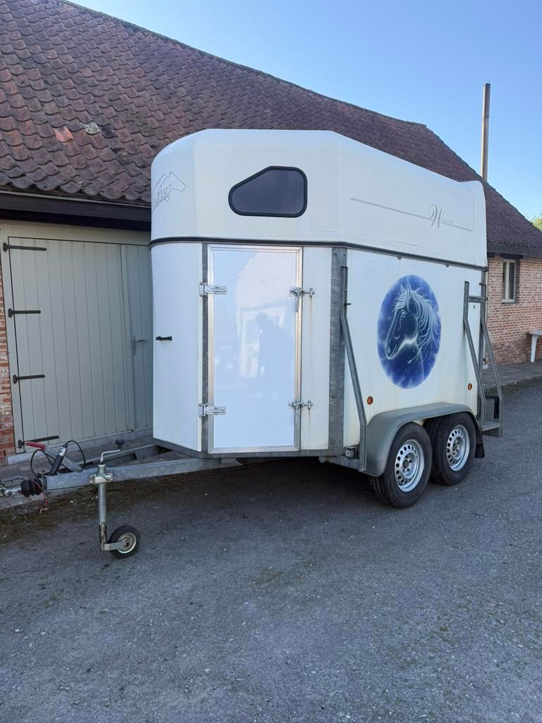 Paardentrailer Weijer, Animaux & Accessoires, Chevaux & Poneys | Semi-remorques & Remorques, Enlèvement, Utilisé, Bois, Remorque 2 chevaux