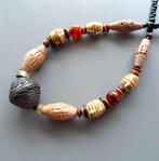 Long collier africain pour femme en céramique, terres cuites, Enlèvement ou Envoi, Neuf, Noir, Pierre ou Minéral