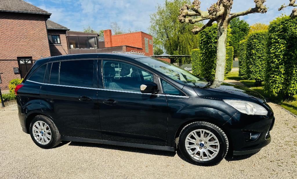 MOOIE FORD GRAND C-MAX 1.0 ECOBOOST TITANIUM GEKEURD, Voorwielaandrijving, Euro 5, Parkeersensor, Zwart