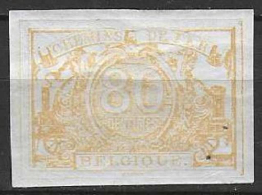 Belgique 1882/1894 - OBP 12TR - Timbre ferroviaire 80 c (PF), Timbres & Monnaies, Timbres | Europe | Belgique, Envoi, Non oblitéré