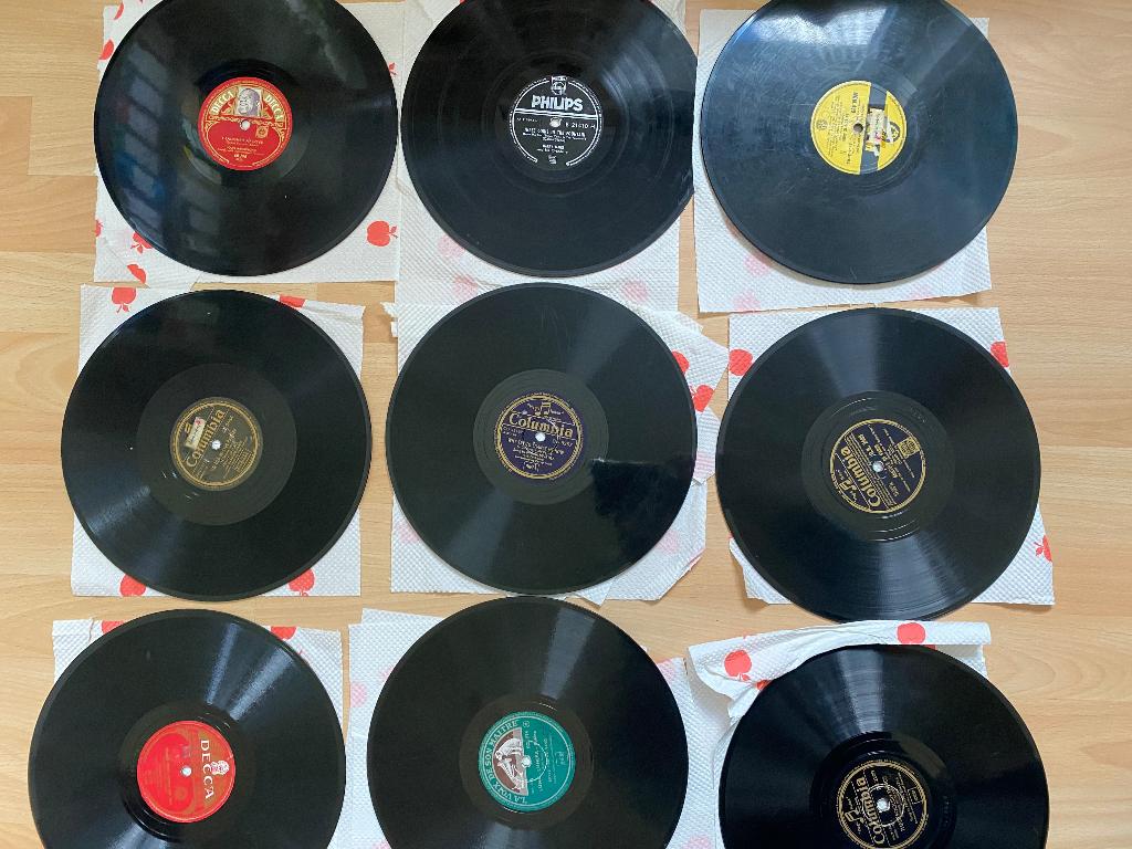 18 shellac platen langspeelplaten, Gebruikt, 10 inch, Ophalen of Verzenden, Overige typen