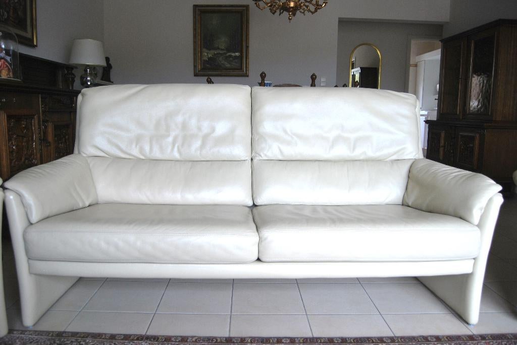 lederen salon (2,5-zit + 2x1-zit), Ophalen, Zo goed als nieuw, Leer