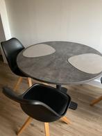 Ronde keukentafel met 4 stoelen, Huis en Inrichting, Tafels | Eettafels, Ophalen, Kunststof, Gebruikt, Rond