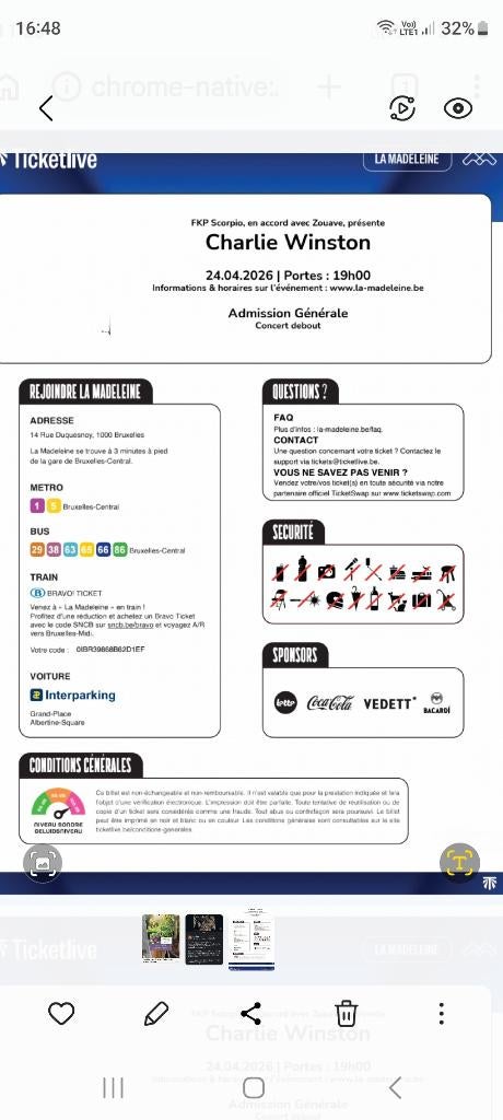 Concert Charlie winston, Deux personnes, Avril