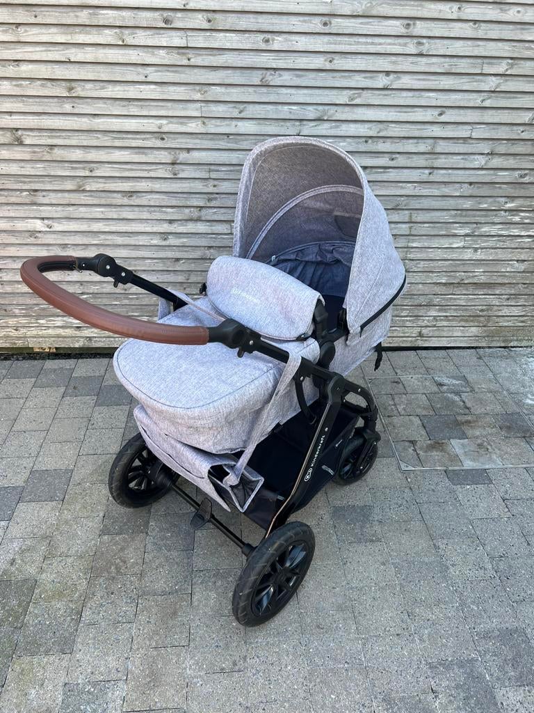 Kinderkraft Moov 3 in 1 kinderwagen Grey Melange, Verstelbare duwstang, Gebruikt, Combiwagen, Ophalen