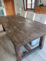 Karaktervolle massief eiken eettafel 240 cm – kloostertafel, Huis en Inrichting, Tafels | Eettafels, Ophalen, Gebruikt, Eikenhout