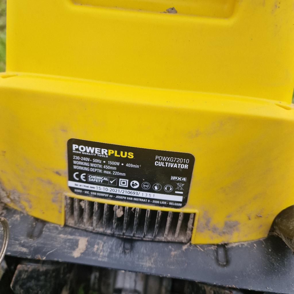Powerplus sárga elektromos földművelő gép, cultivator 1500w powxg72010