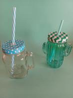 Drinkglas met deksel en rietje, Ophalen of Verzenden, Nieuw, Glas, Glas of Glazen
