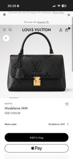 Louis Vuitton tas, Ophalen, Nieuw, Zwart, Handtas