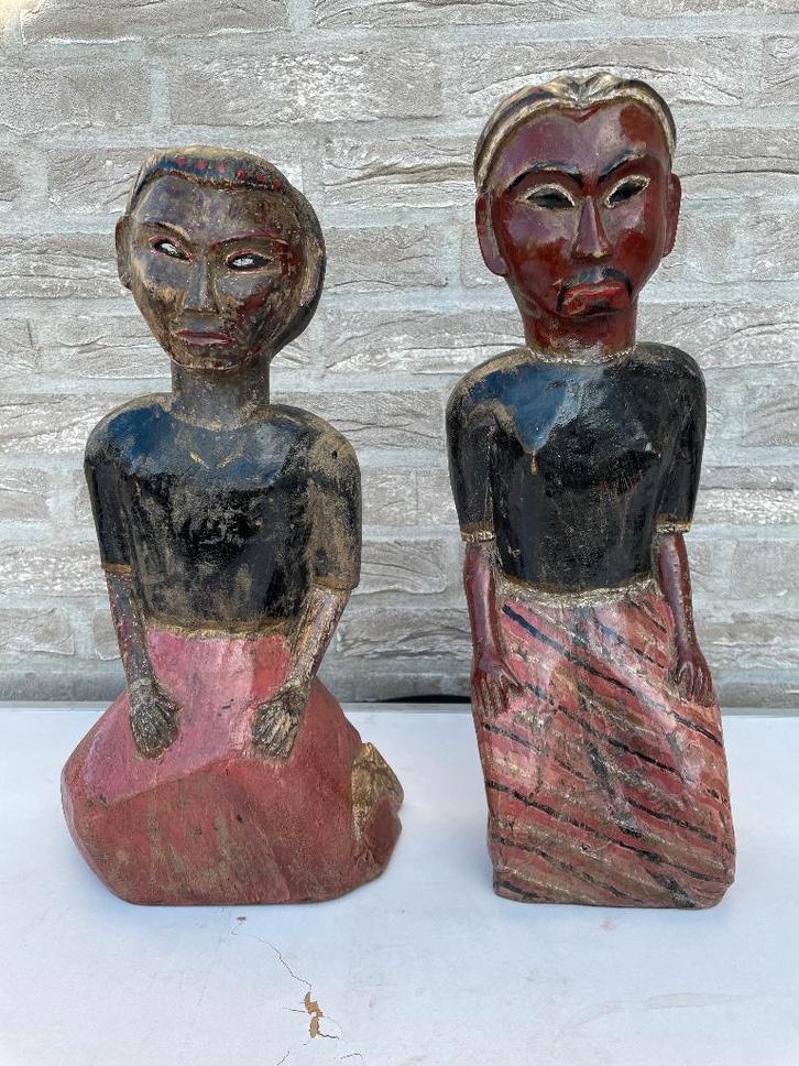 2 antieke javanese loro blonyo beelden, Antiek en Kunst, Curiosa en Brocante, Ophalen