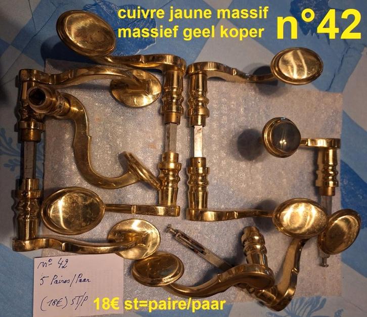42/66poignée/porte/laiton massif/messing/deurklinken/handvat, Bricolage & Construction, Bricolage & Rénovation Autre, Utilisé