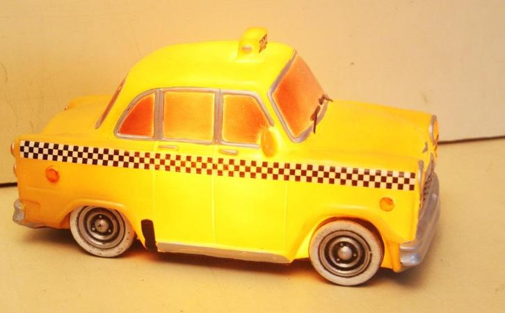 Lichtgevende Gele Taxi / Vintage Lamp / On-Off Schakelaar, Huis en Inrichting, Lampen | Tafellampen, Zo goed als nieuw, Kunststof