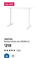 2x IKEA TROTTEN  verstelbare bureau's -,SUPERKOOPJES!!!!!, Enlèvement, Réglable en hauteur, Utilisé, Bureau