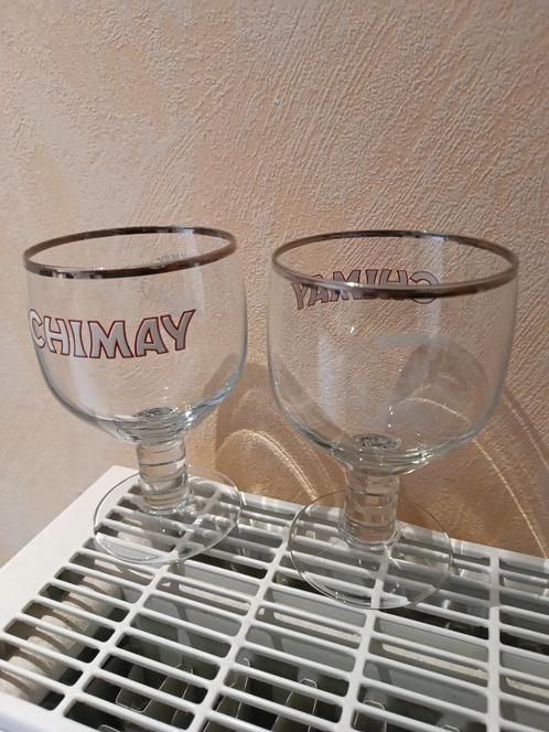 A vendre 2 verres Chimay, Verzamelen, Glas en Drinkglazen, Gebruikt, Bierglas, Ophalen