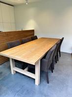 Eettafel 260x100cm en 6 degelijke zeteltjes, Huis en Inrichting, Tafels | Eettafels, Ophalen, Zo goed als nieuw