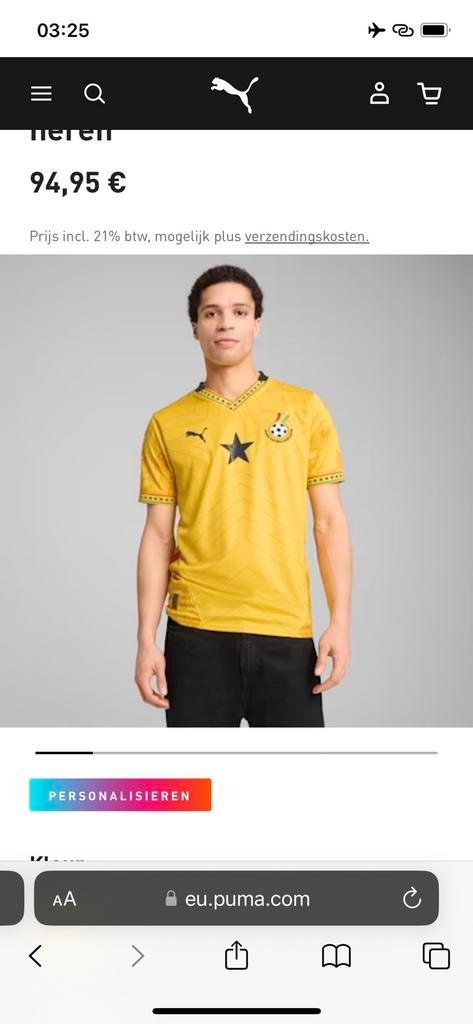 Ghana 2025 uitshirt voetbal, Kleding | Heren, Overige Herenkleding, Nieuw, Verzenden