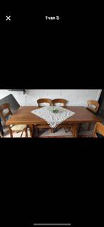 Eik tafel  en 6 stoelen, Ophalen, Eikenhout, 200 cm of meer, 50 tot 100 cm