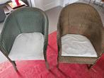 Twee rotan zetels Lloyd Loom, Huis en Inrichting, Stoelen, Ophalen, Gebruikt, Twee