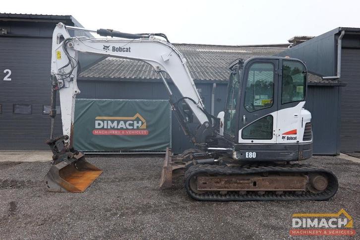 Bobcat E80 EA Airco - centrale smering - Verachtert CW10 hyd, Zakelijke goederen, Machines en Bouw | Kranen en Graafmachines, Graafmachine